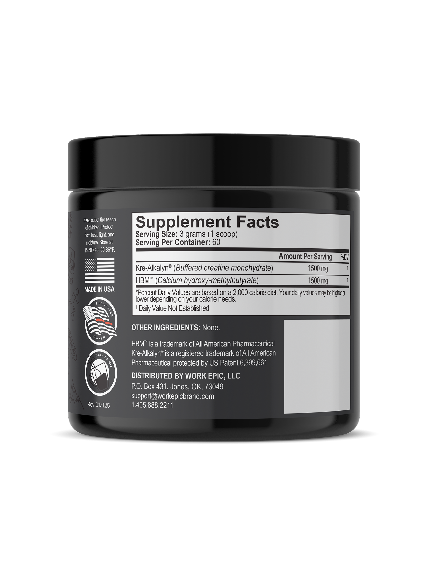 Epic Creatine + Supplement Facts