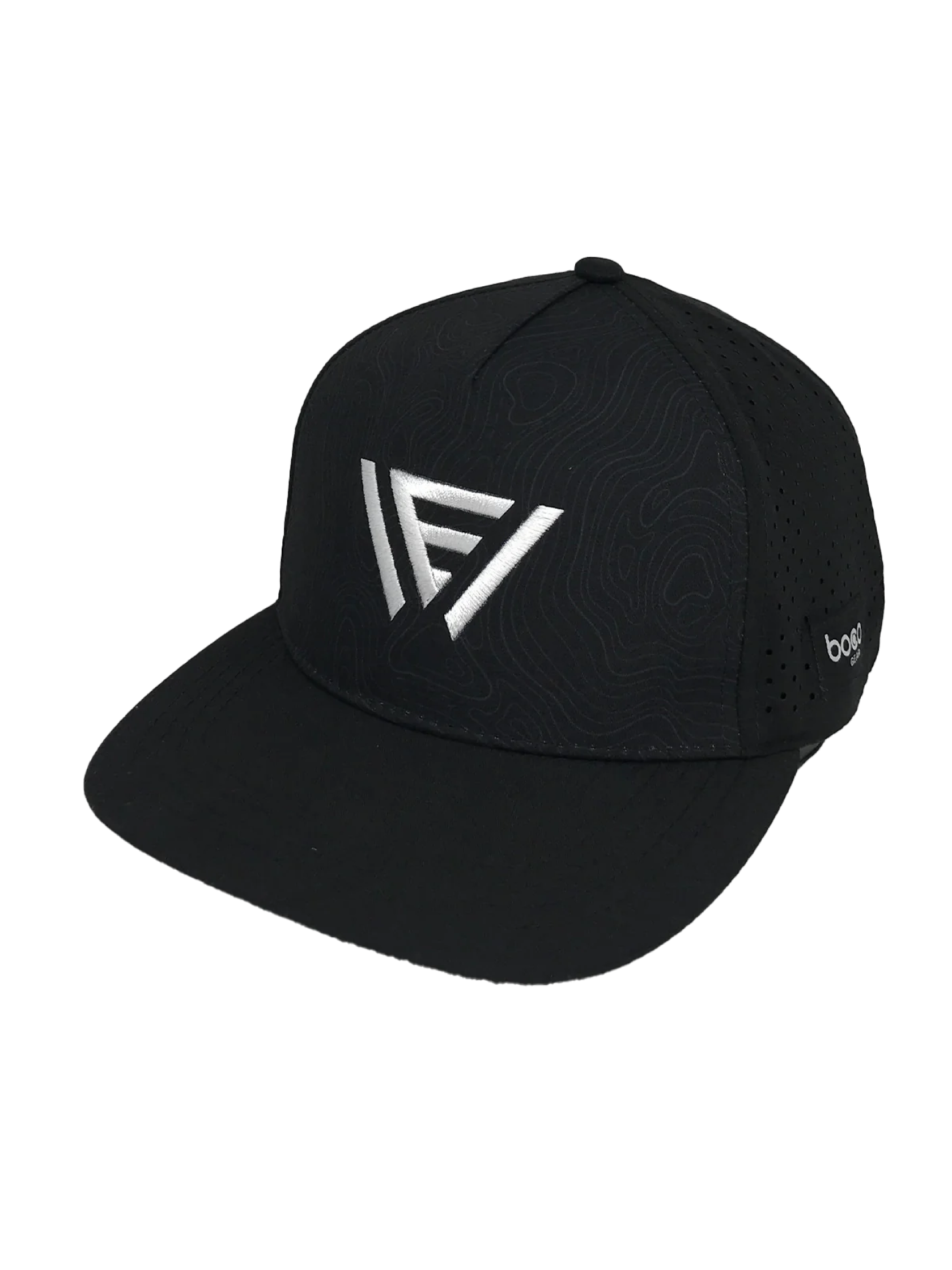 Side view of a hat with a Work Epic logo on the front